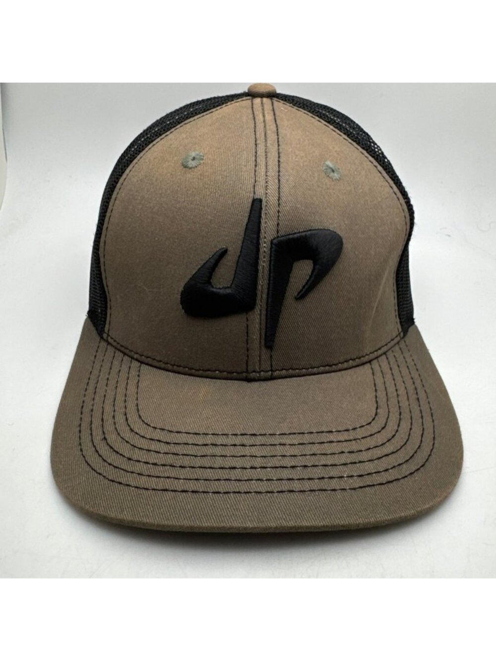Dude Perfect DP Logo Trucker Hat Cap Brown Black Mesh Snapback One Size